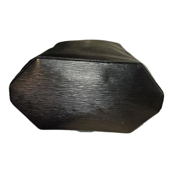 Unisex Louis Vuitton Leather Drawstring Sling Backpack Black With LV Pouch - Picture 6 of 7